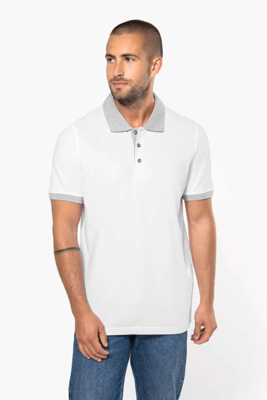 Moška dvobarvna piqué polo majica