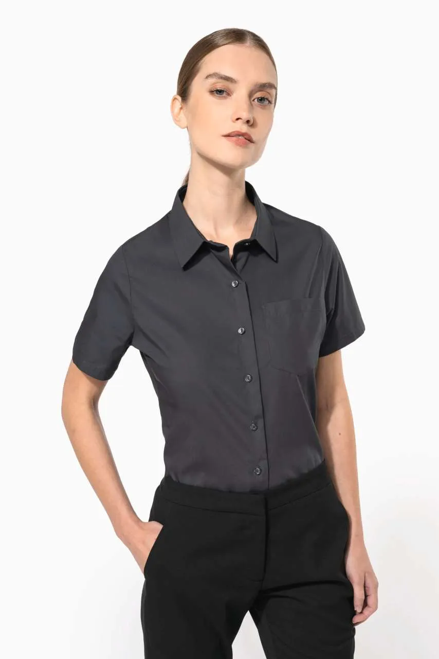 LADIES' SHORT-SLEEVED COTTON POPLIN SHIRT