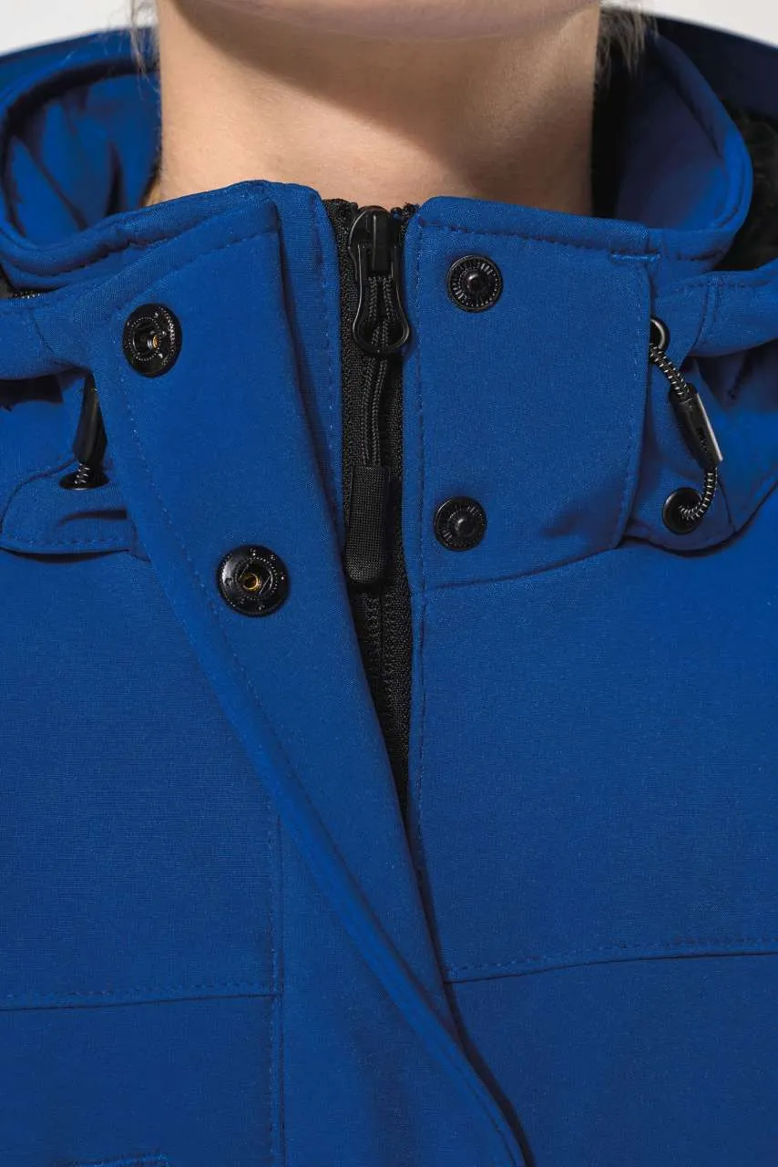 LADIES’ HOODED SOFTSHELL LINED PARKA